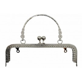 Saplı Vintage Çanta Bursu 18.5 CM FÜME