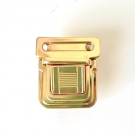 KARE Çizgili Desenli Metal Çanta Kilidi 4.5 cm - ALTIN