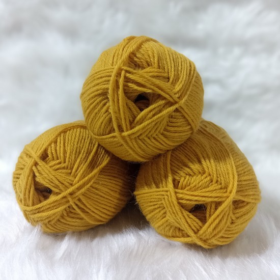 300 Gr TRENDWOOL % 100 Wool ( Geri Dönüştürülmüş Yün ) El Örgü İpi - Hardal Sarı 