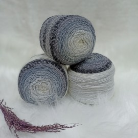 450 gr Ebruli Cakeyarn İhraç Fazlası El Örgü İpi - Krem-Siyah-Gri
