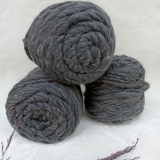 600 gr K&C Cozy Wool % 50 Yün  İhraç Fazlası El Örgü İpi - KOYU GRİ