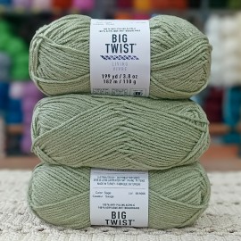 320-340 gr Big Twist Living Vivre  Anti-Piiling  İhraç Fazlası El Örgü İpi - Antik Adaçayı