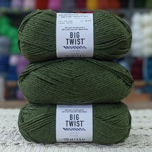 320-340 gr Big Twist Living Vivre  Anti-Piiling  İhraç Fazlası El Örgü İpi - Çam Yeşili