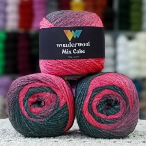 300 gr %10 Yünlü Alpaca Görünümlü Zincir Büklüm Ebruli Cake İhraç Fazlası El Örgü İpi 
