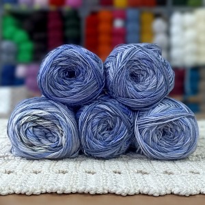 450-500 gr  Alpaca,Yün,Pamuk Karışımlı İhraç Fazlası Ebruli El Örgü İpi Asorti Paket - Mavi - Gri - Krem Tonlamalı