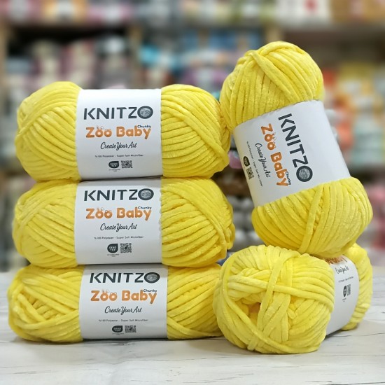 5 adet (500 gr) KNITZO Zoo Baby Chuncky Chenille Kadife  