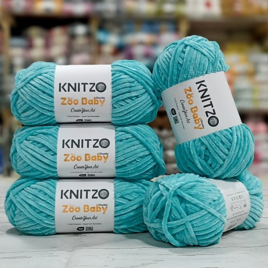 5 adet (500 gr) KNITZO Zoo Baby Chuncky Chenille Kadife  