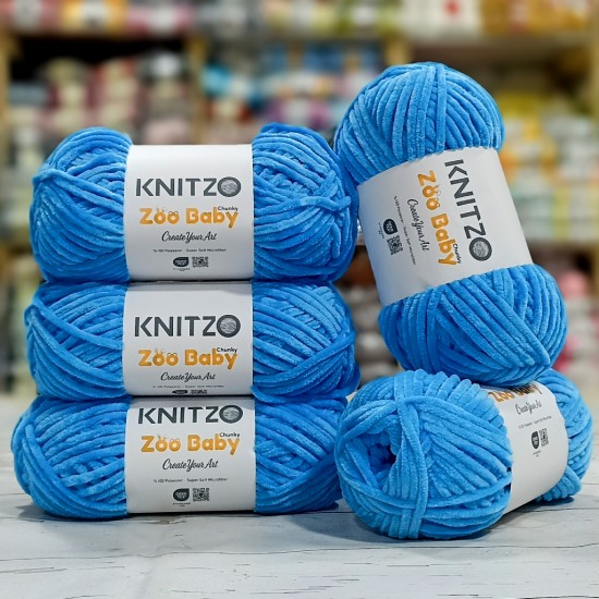 5 adet (500 gr) KNITZO Zoo Baby Chuncky Chenille Kadife  