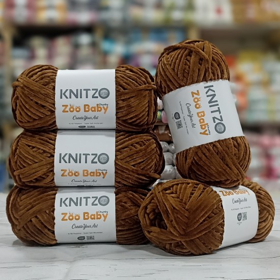 5 adet (500 gr) KNITZO Zoo Baby Chuncky Chenille Kadife  