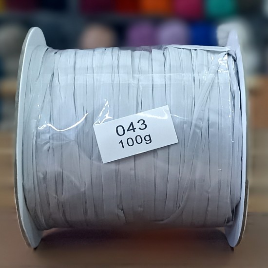 100 gr İhraç Fazlası SOFT Rafya El Örgü İpi - 043 Açık Gri