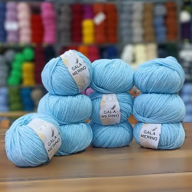 10 Adet 500 gr Gala Merino XL  %40 Merino S.W İhraç Fazlası El Örgü İpliği - 1013XL Cam Göbeği Mavi