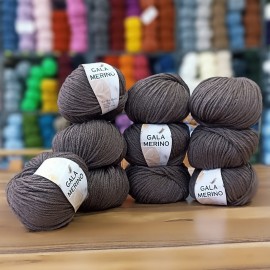 10 Adet 500 gr Gala Merino XL  %40 Merino S.W İhraç Fazlası El Örgü İpliği - 1036 XL Boz Kahve
