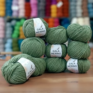 10 Adet 500 gr Gala Merino XL  %40 Merino S.W İhraç Fazlası El Örgü İpliği - 1010 XL Hareli Haki Yeşil