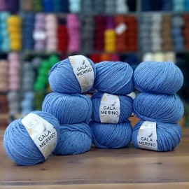 10 Adet 500 gr Gala Merino XL  %40 Merino S.W İhraç Fazlası El Örgü İpliği - 1009 XL Mardin Mavisi