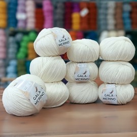10 Adet 500 gr Gala Merino XL  %40 Merino S.W İhraç Fazlası El Örgü İpliği - 1003 XL Krem