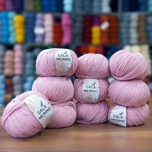 10 Adet 500 gr Gala Merino XL  %40 Merino S.W İhraç Fazlası El Örgü İpliği - 1025 XL Pembe