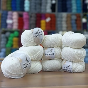 10 Adet 500 gr Gala Merino XL  %40 Merino S.W İhraç Fazlası El Örgü İpliği - 1001XL Ekru Beyaz