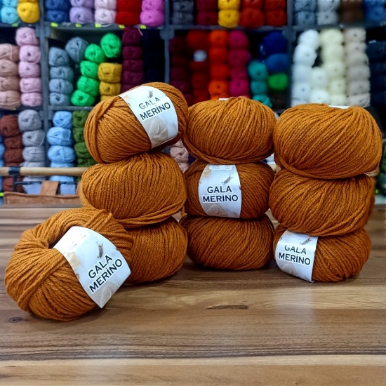 10 Adet 500 gr Gala Merino XL  %40 Merino S.W İhraç Fazlası El Örgü İpliği - 1035 XL Baharat