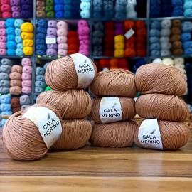 10 Adet 500 gr Gala Merino XL  %40 Merino S.W İhraç Fazlası El Örgü İpliği - 1030 XL Rose Kahve