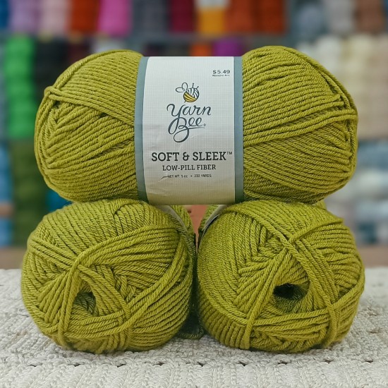 Yarn Bee Soft & Sleek 420-440 GR İhraç Fazİası El Örgü İpi - Yağ Yeşili