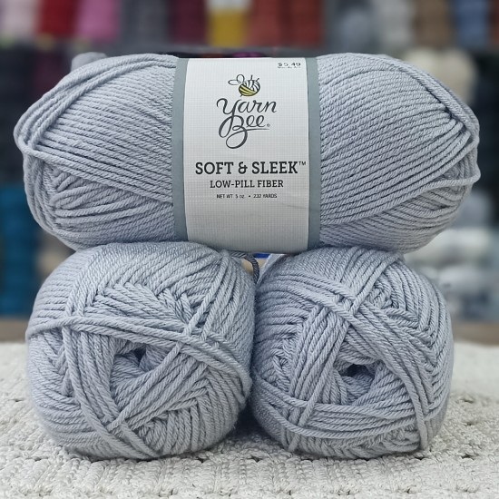 Yarn Bee Soft & Sleek 420-440 GR İhraç Fazİası El Örgü İpi - Gümüş Gri