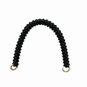 Örme İnci -Boncuklu Çanta Sapı 31 cm - Siyah Boncuklu