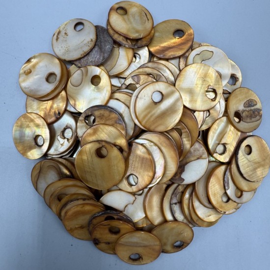 Gerçek Sedef Çanta Süsleme Pulu  20 mm (50 gr) Gold-Krem