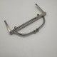 Metal Örme Çanta Bursu  20 cm Topuzlu El Tutmalı GÜMÜŞ