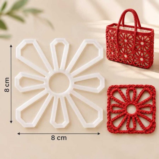 Plastik Beyaz Lif Çiçek Motif Çanta,Peçetelik 1 Adet Çok Büyük 8 cm