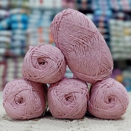 500 gr %80 Pamuk SİMLİ El Örgü İpi - Pembe Simli