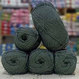 500 gr %80 Pamuk SİMLİ El Örgü İpi - Beton Yeşili