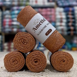 5 Adet (500 gr) Ametist Makrome No:3 El Örgü İpi - Yarı Parlak Hareli Terracotta
