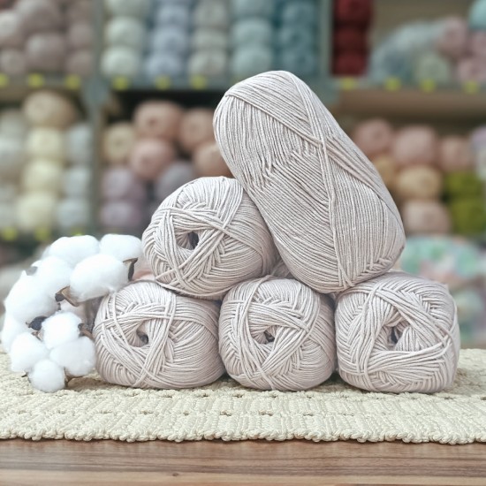 500 gr Gold Life Cotton %50 Pamuk El Örgü İpi - Uçuk Ten Pudra