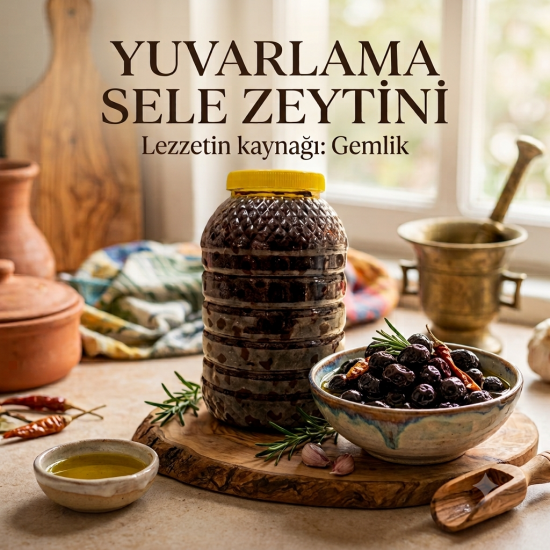 Yuvarlama Sele Zeytini 2 Kg - Gemlik ( Gemiç ) Zeytini