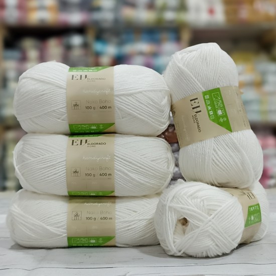 500 gr %75 Wool ED HOME Boho İhraç Fazlası El Örgü İpi - Ekru Krem