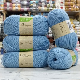 500 gr %75 Wool ED HOME Boho İhraç Fazlası El Örgü İpi - Mavi