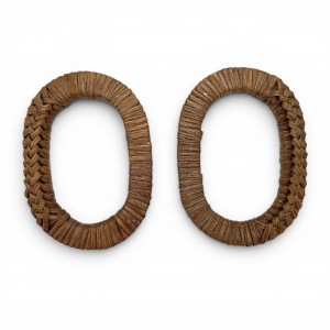 Gerçek Bambu Çanta Sapı Oval Model 13 cm - Ceviz