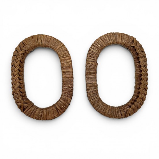 Gerçek Bambu Çanta Sapı Oval Model 13 cm - Ceviz