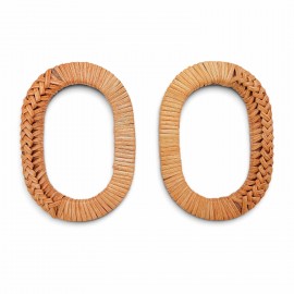 Gerçek Bambu Çanta Sapı Oval Model 13 cm - Orange