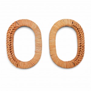 Gerçek Bambu Çanta Sapı Oval Model 13 cm - Orange