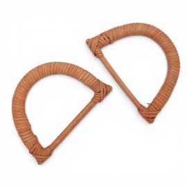 Gerçek Bambu Çanta Sapı D Model 14 cm - Orange