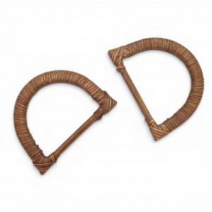 Gerçek Bambu Çanta Sapı D Model 14 cm - Ceviz