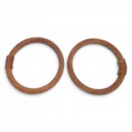 Gerçek Bambu Çanta Sapı Yuvarlak Model 12,5 cm - Ceviz