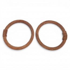 Gerçek Bambu Çanta Sapı Yuvarlak Model 12,5 cm - Ceviz