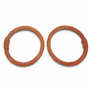 Gerçek Bambu Çanta Sapı Yuvarlak Model 12,5 cm - Orange