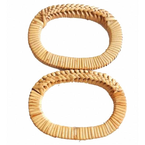 Gerçek Bambu Çanta Sapı Oval Model 13 cm - Naturel