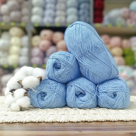 500 gr Gold Life Cotton %50 Pamuk El Örgü İpi - Gök Mavi