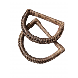 Gerçek Bambu Çanta Sapı D Model 14 cm - Ceviz
