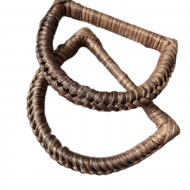 Gerçek Bambu Çanta Sapı D Model 14 cm - Ceviz