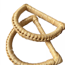 Gerçek Bambu Çanta Sapı D Model 14 cm - Naturel
